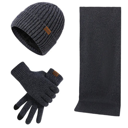 Winterset Herren | Mütze Schal Handschuhe | Strick-Marineblau-Chaps Herrenmode