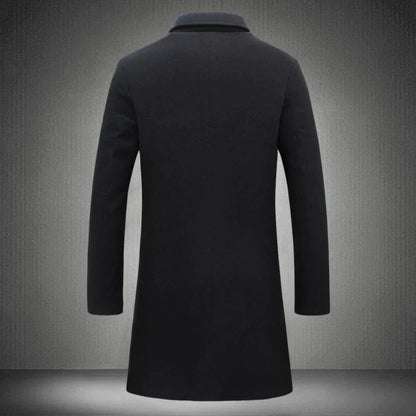 Wollmantel - Einreihig - Mittellang - Wintermantel - Winterjacke für Herren-Chaps Herrenmode