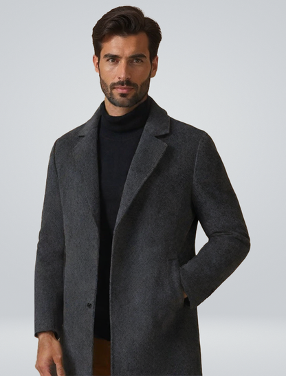 Wollmantel – Einreihiger Winter-Trenchcoat für Herren-Chaps Herrenmode