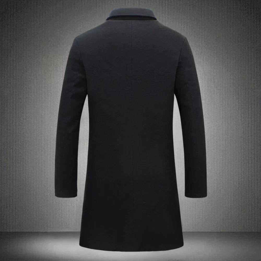 Wollmantel | Umlegekragen | Einreihig | Winterjacke | Wollmantel für Männer-Chaps Herrenmode