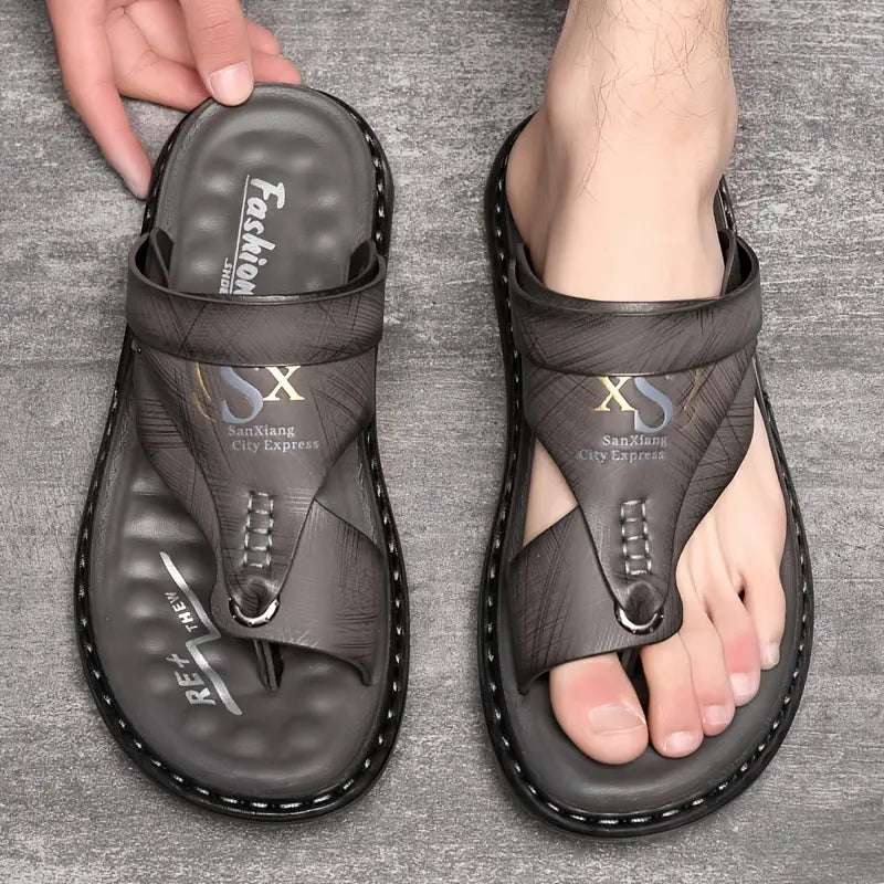 Youssef Sandalen | Bequeme Freizeitpantoffeln für Männer-Grau-38.5-Chaps Herrenmode