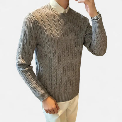 Zopfmusterpullover – Klassisch – Langarm – Strickpullover – Herrenpullover-Chaps Herrenmode