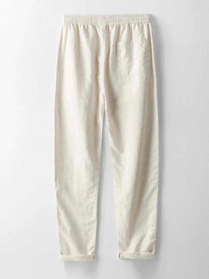Zweiteiler | Kurzarm | Knopfleiste | Leinenkleidung | Leinenhose für Herren-Chaps Herrenmode