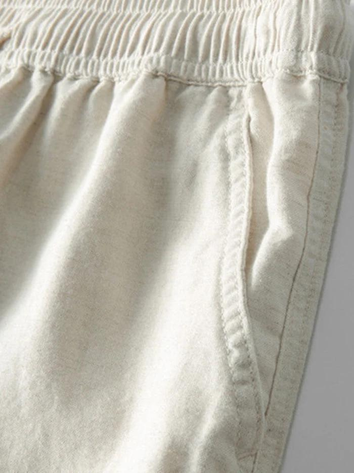 Zweiteiler | Kurzarm | Knopfleiste | Leinenkleidung | Leinenhose für Herren-Chaps Herrenmode