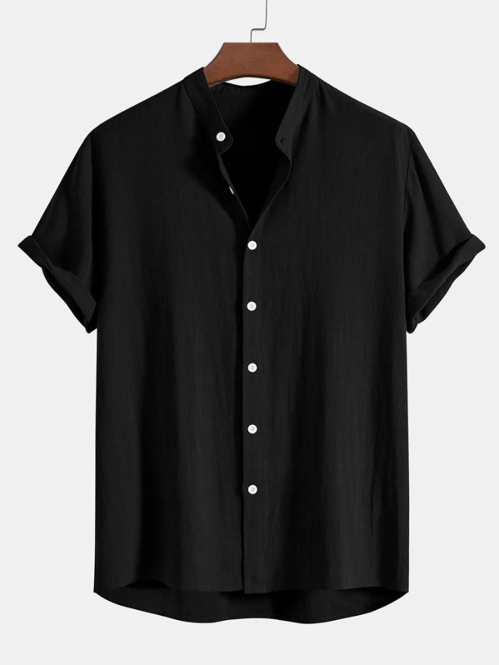 Zweiteiler | Kurzarm | Knopfleiste | Leinenkleidung | Leinenhose für Herren-Chaps Herrenmode