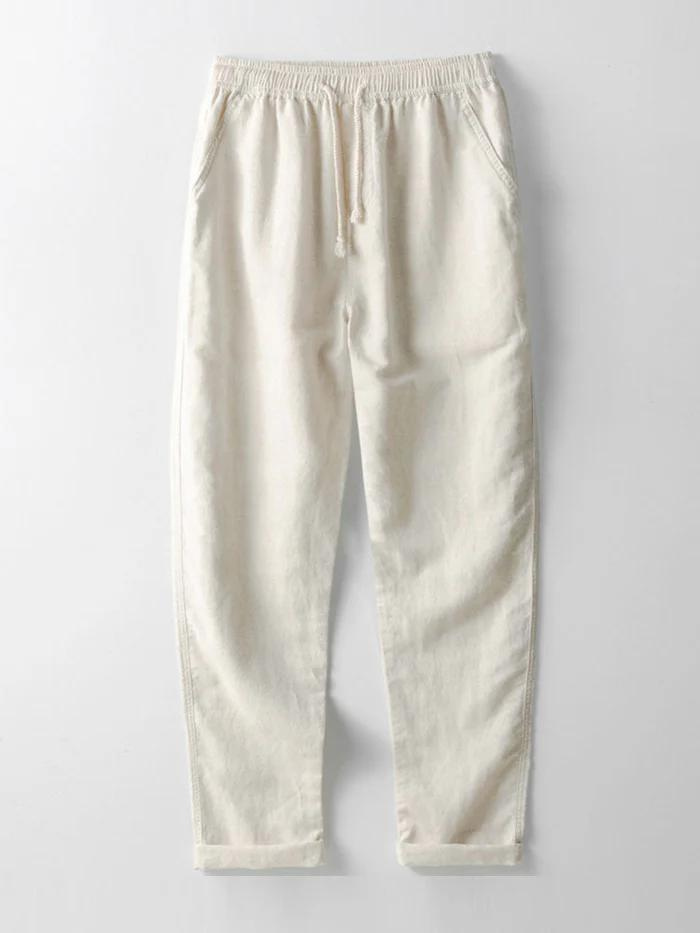 Zweiteiler | Kurzarm | Knopfleiste | Leinenkleidung | Leinenhose für Herren-Chaps Herrenmode