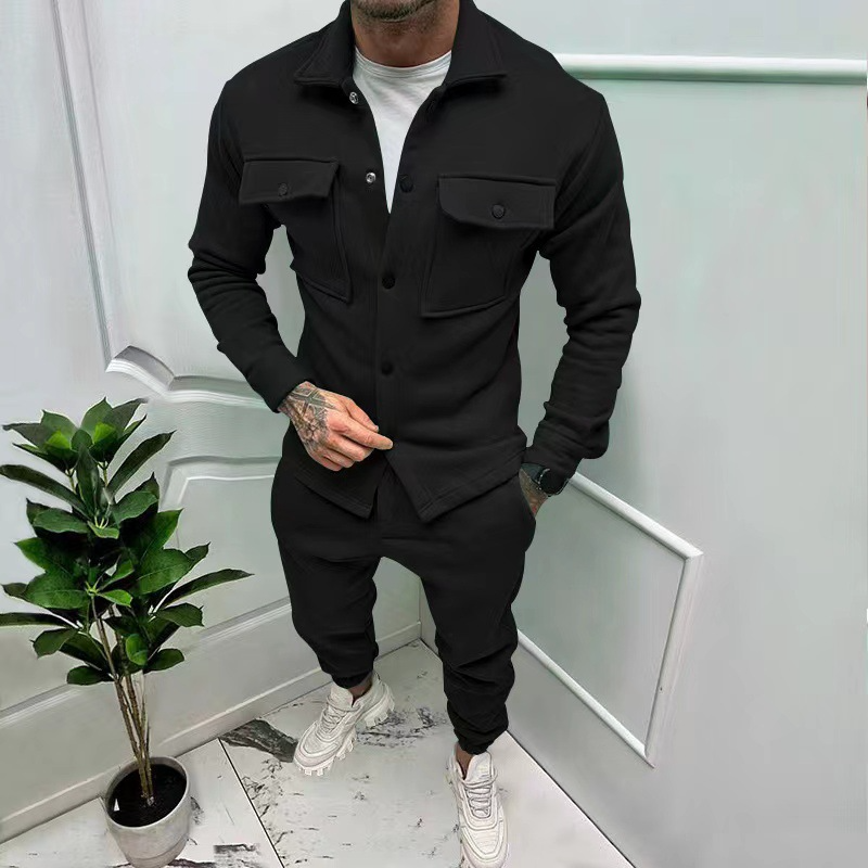 Zweiteiliges Set - Herren Überhemd und Slim Fit Jogger Set-Chaps Herrenmode
