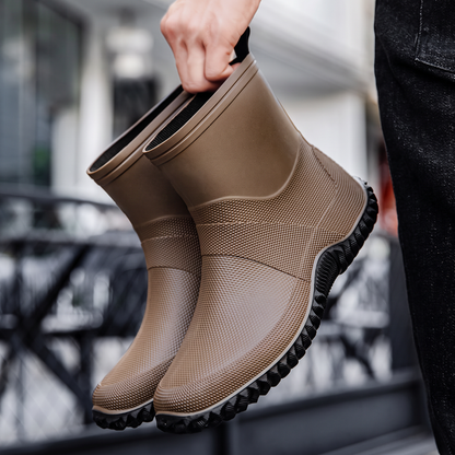 Gummistiefeletten für Herren in Braun