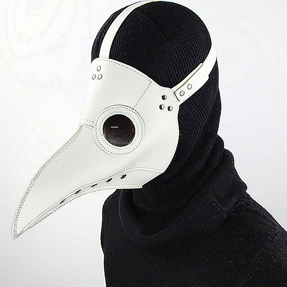 Klassische Pestarzt Maske | Glatter Schnabel | Kunstleder | Schnallenriemen