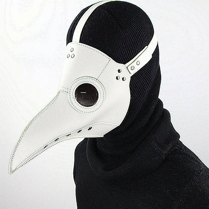 Klassische Pestarzt Maske | Glatter Schnabel | Kunstleder | Schnallenriemen