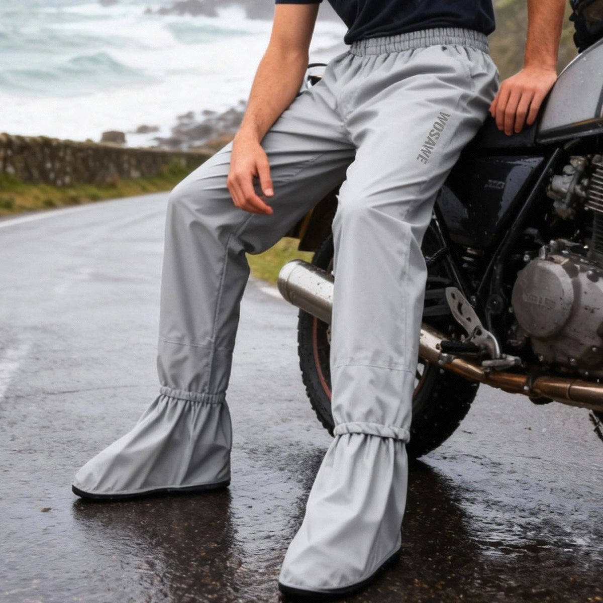 Regenhose Herren | Überziehhose | Schuhüberzieher | Packbar