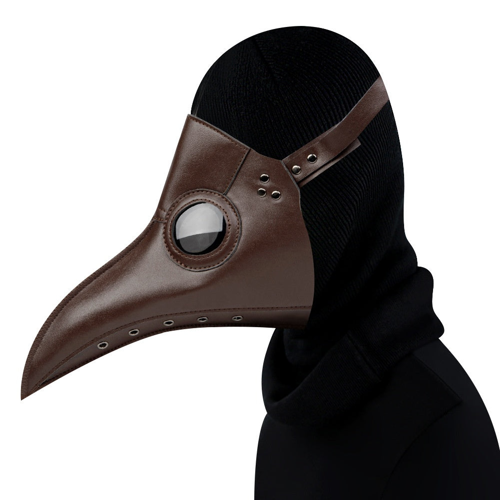 Klassische Pestarzt Maske | Glatter Schnabel | Kunstleder | Schnallenriemen