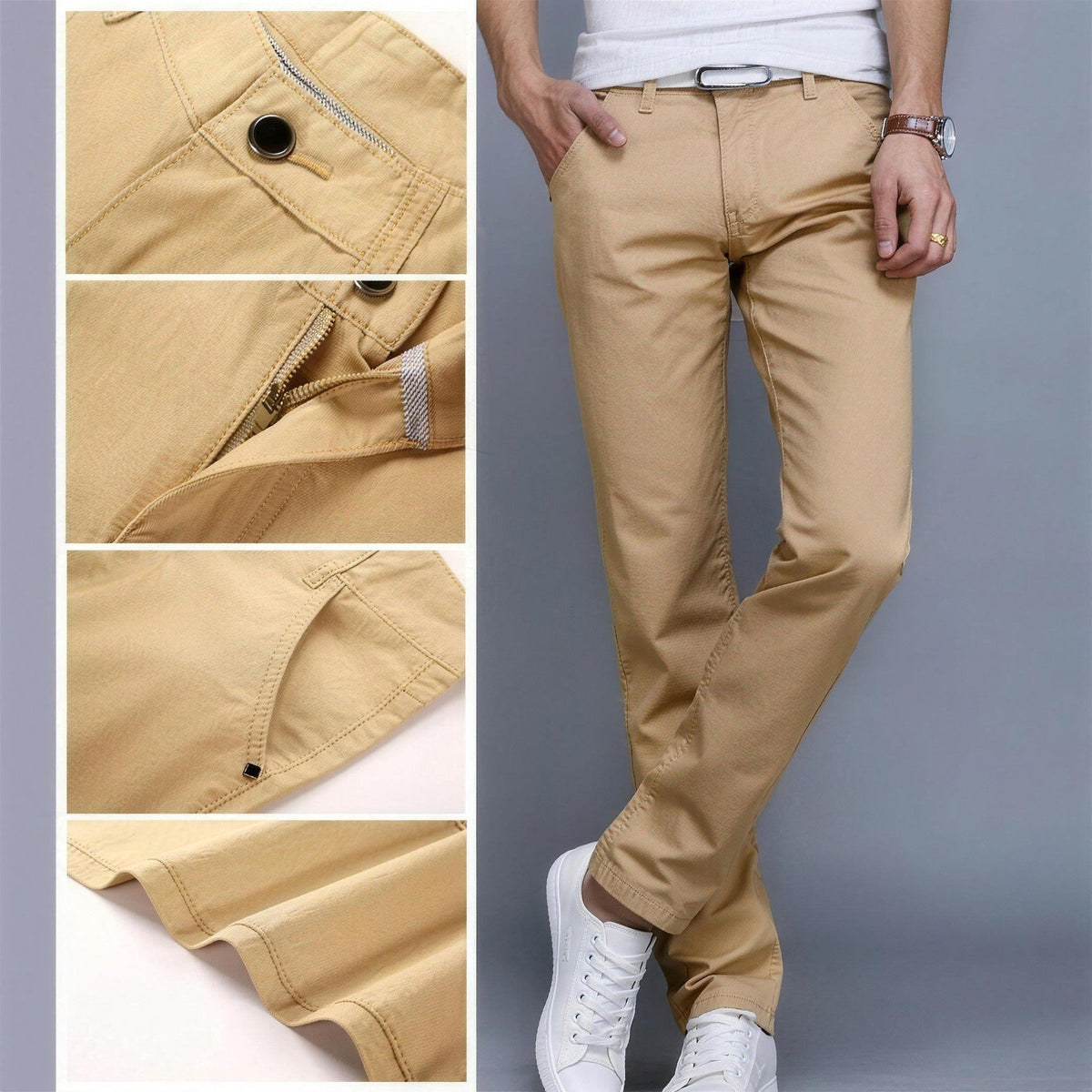 Stretch Chinohose Herren | Baumwolle | Gerades Bein