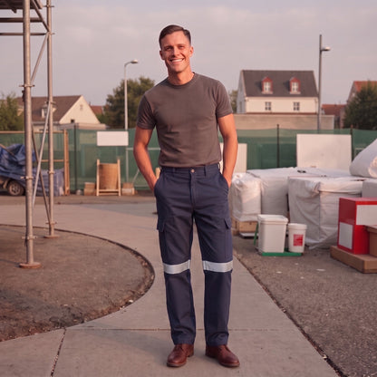 Herren Arbeitshose mit Reflexstreifen | Baumwolle | Cargo