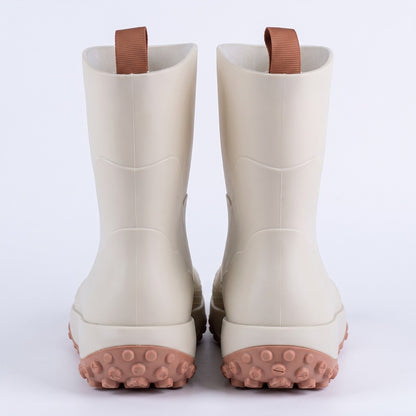 Beige Gummistiefel für Herren, Rückansicht