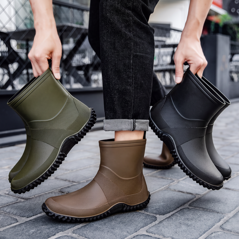 Gummistiefeletten für Herren in Grün, Braun und Schwarz