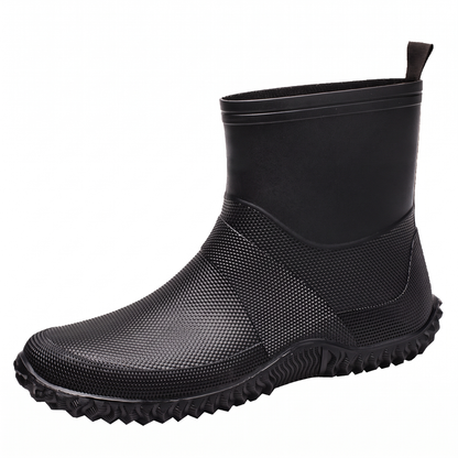Schwarze Gummistiefelette für Herren, Seitenansicht