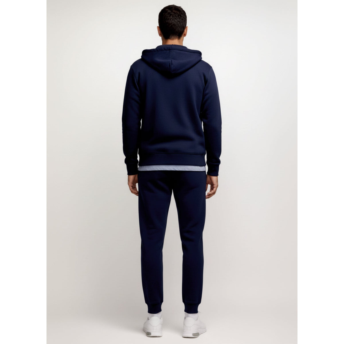 Dunkelblauer Jogginganzug mit Kapuzenjacke, Rückansicht | Chaps Herrenmode