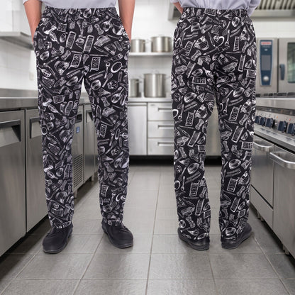 Kochhose Herren | Gummizug | Seitentaschen | Baumwollmischung-Chaps Herrenmode