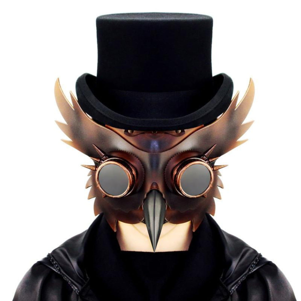 Eulen Pestarzt Maske | Steampunk | Kunstleder | Brillenaugen | Braun