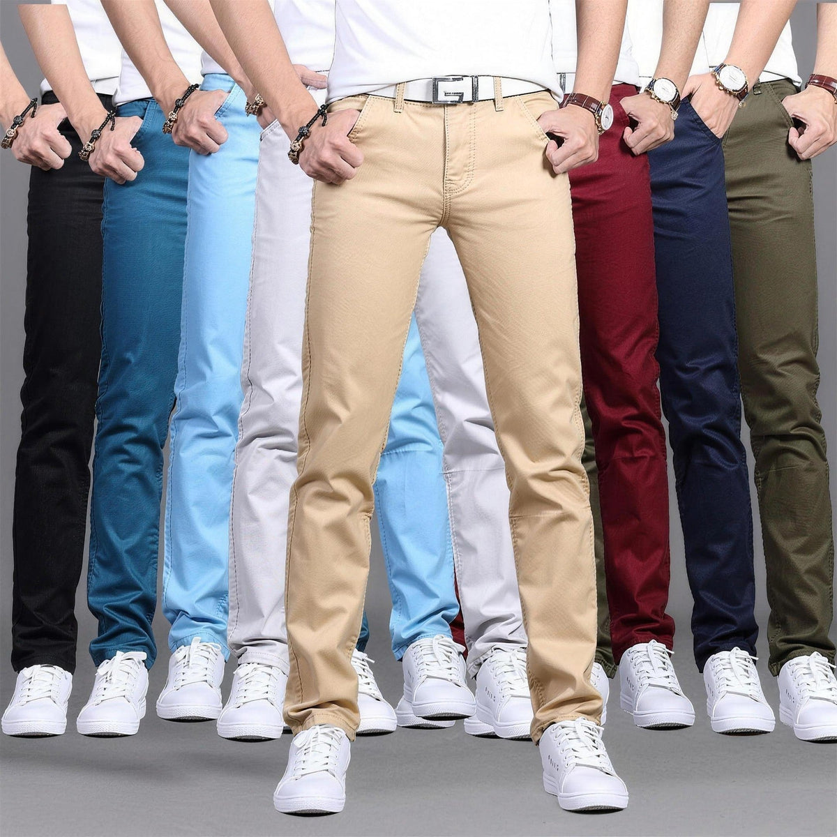 Stretch Chinohose Herren | Baumwolle | Gerades Bein