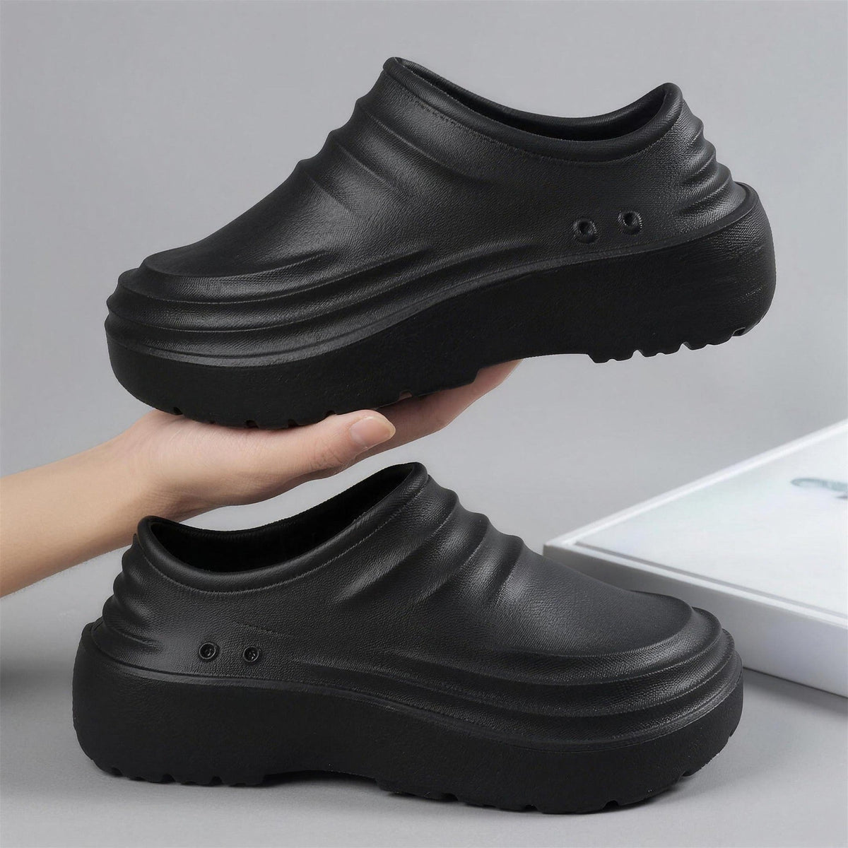 Küchenschuhe Herren | Clogs | Geschlossen | Rutschfest | Wasserdicht-Schwarz-39-Chaps Herrenmode