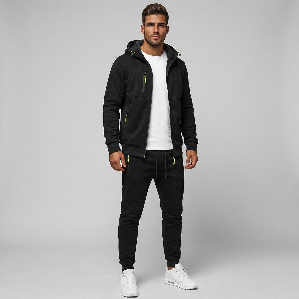 Jogginganzug Herren mit Reißverschlusstaschen | Zip Hoodie | 4 Farben