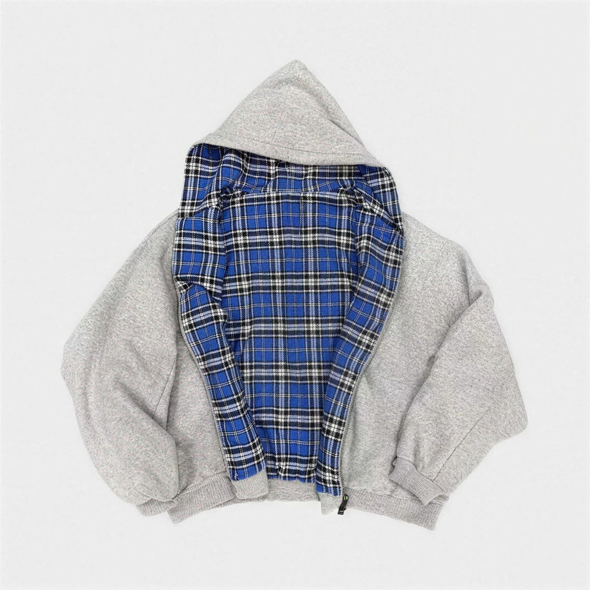 Wende Hoodie Herren | Reißverschluss | Oversized | Kariert