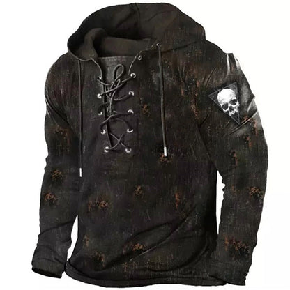 Totenkopf Hoodie Herren | Schnürung am Kragen | 4 Designs