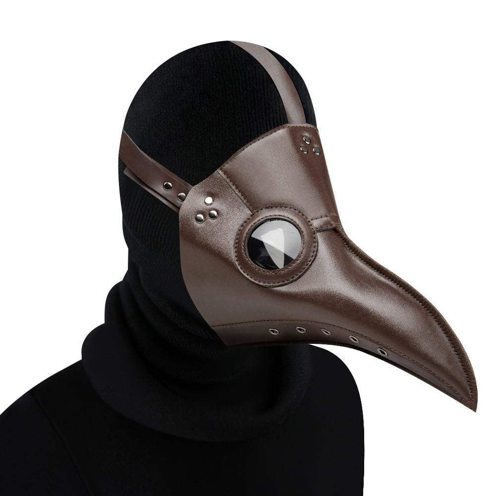 Klassische Pestarzt Maske | Glatter Schnabel | Kunstleder | Schnallenriemen