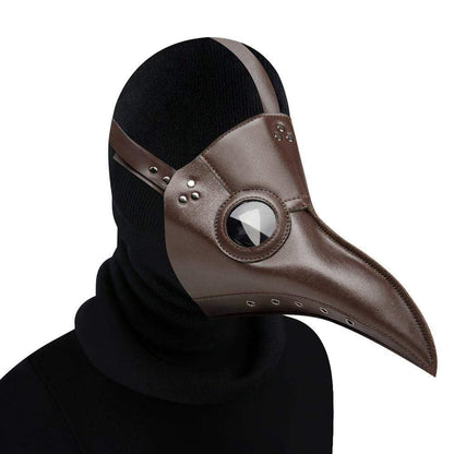 Klassische Pestarzt Maske | Glatter Schnabel | Kunstleder | Schnallenriemen