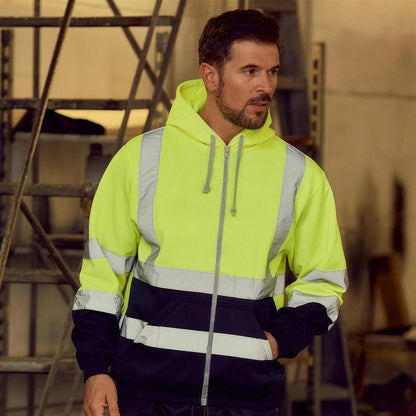 Sweatjacke Herren | Reflexstreifen | Kapuze | Reißverschluss