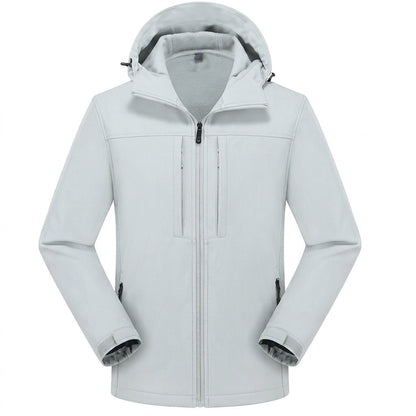 Leichte Softshelljacke Herren | Kapuze | Wasserabweisend | Vier Reißverschlusstaschen