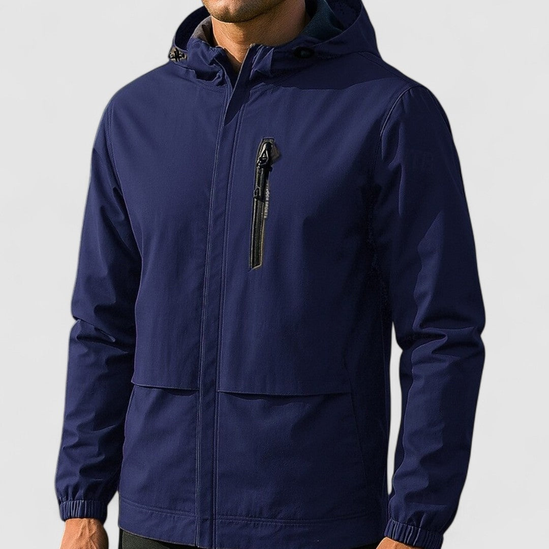 Kurze Regenjacke Herren | Kapuze | Wasserdicht | Brusttasche