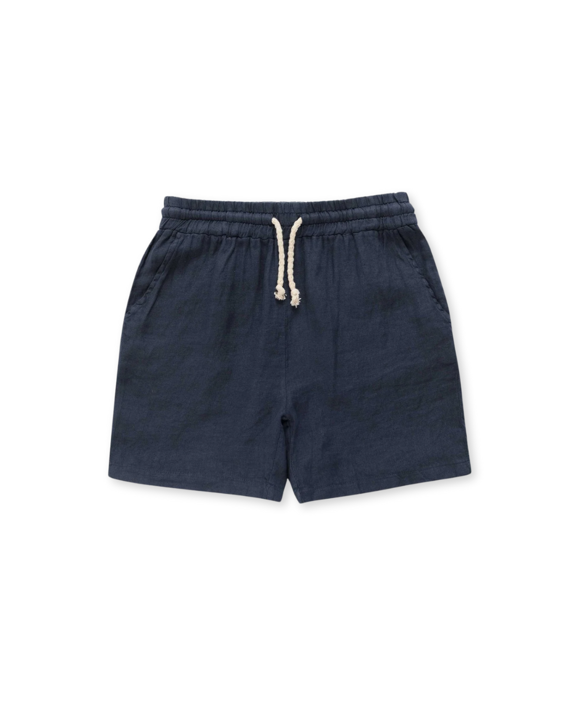 Kurze Hose Herren | Leinen | Lockere Passform | Kordelzug-Dunkelblau-S-Chaps Herrenmode