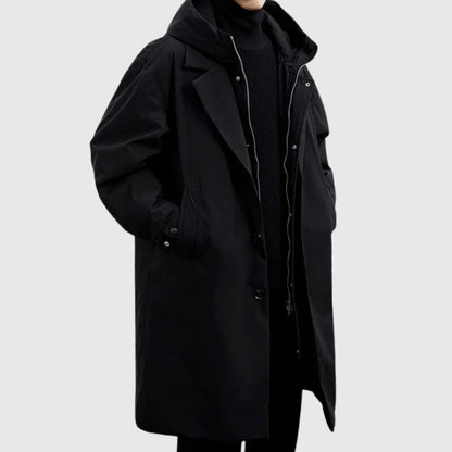 Lange Regenjacke Herren | Kapuze | Leicht | Wasserfest-Chaps Herrenmode