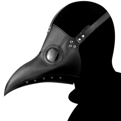Klassische Pestarzt Maske | Glatter Schnabel | Kunstleder | Schnallenriemen