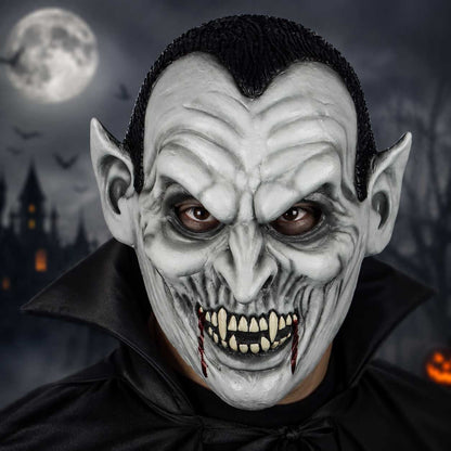 Vampir Maske | Spitze Ohren | Reißzähne | Halloween Maske
