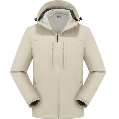 Leichte Softshelljacke Herren | Kapuze | Wasserabweisend | Vier Reißverschlusstaschen