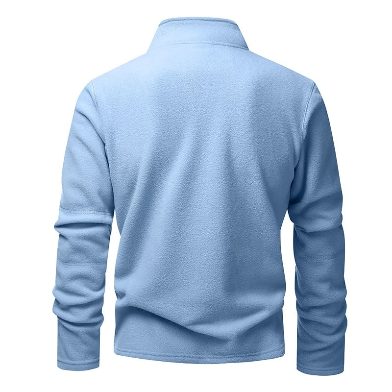 Troyer Herren | Fleece | Halber Reißverschluss | Stehkragen