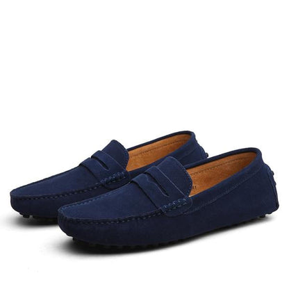 Loafer Herren | Penny Riegel | Flache Sohle | Zum Hineinschlüpfen-Dunkelblau-38-Chaps Herrenmode