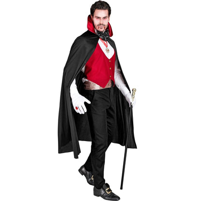 Vampir Kostüm Set | Umhang | Weste | Fliege | Medaillon | Handschuhe-Chaps Herrenmode