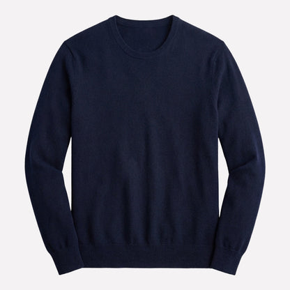 Klassischer Pullover Herren | Rundhals oder V-Ausschnitt | Feinstrick | Dunkelblau