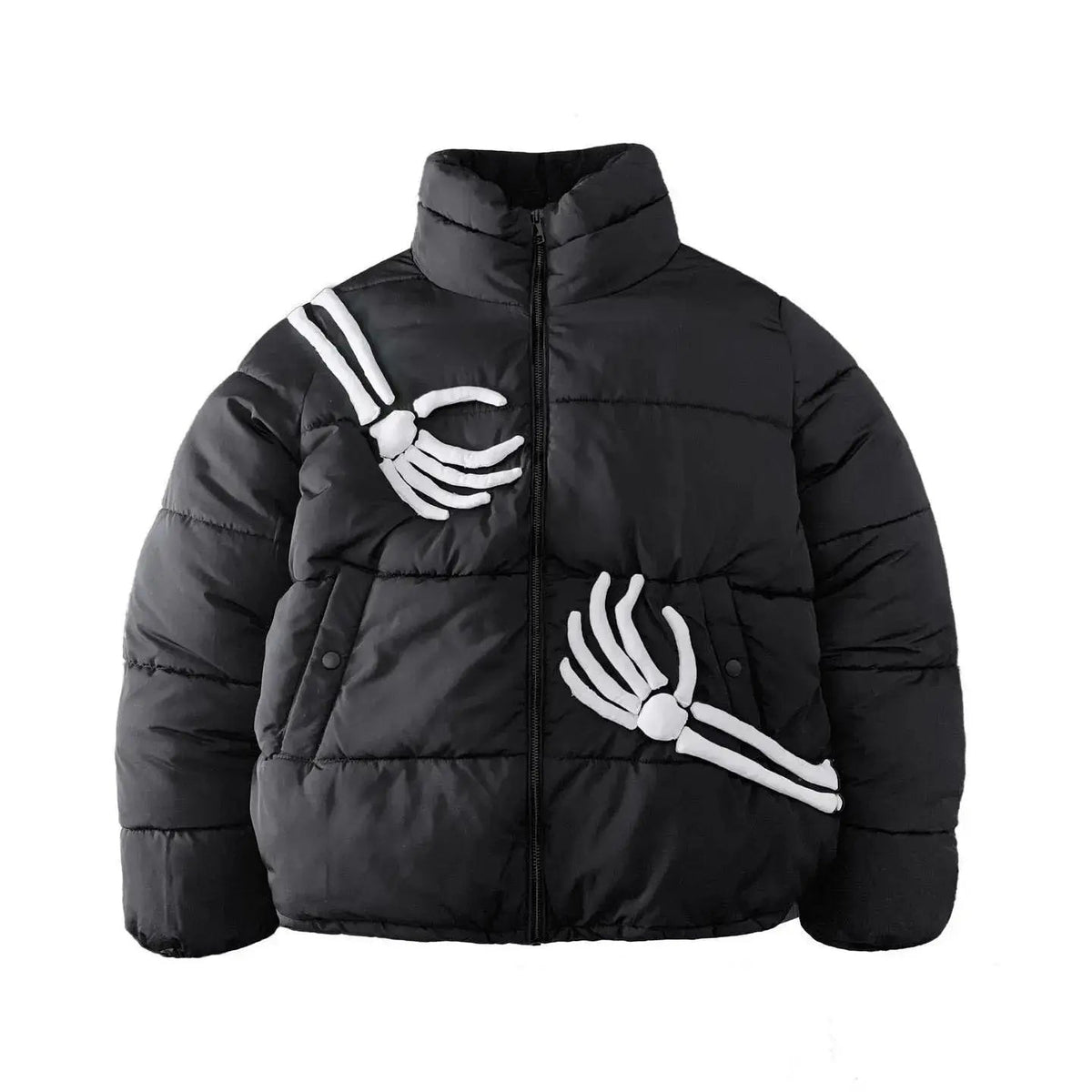 Skelett Pufferjacke Herren | Steppjacke | Knochen Design | Schwarz