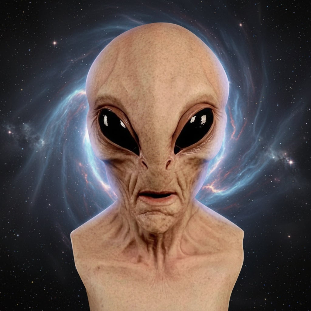 Alien Maske | Latex | Vollkopf mit Halsteil | Große Augen