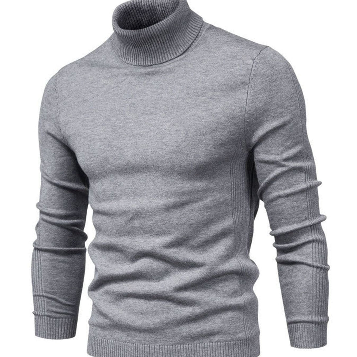 Slim Fit Rollkragenpullover Herren | Feinstrick | Rippkragen