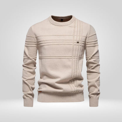 Strickpullover Herren | Rundhals | Rippenstruktur | Gerader Schnitt