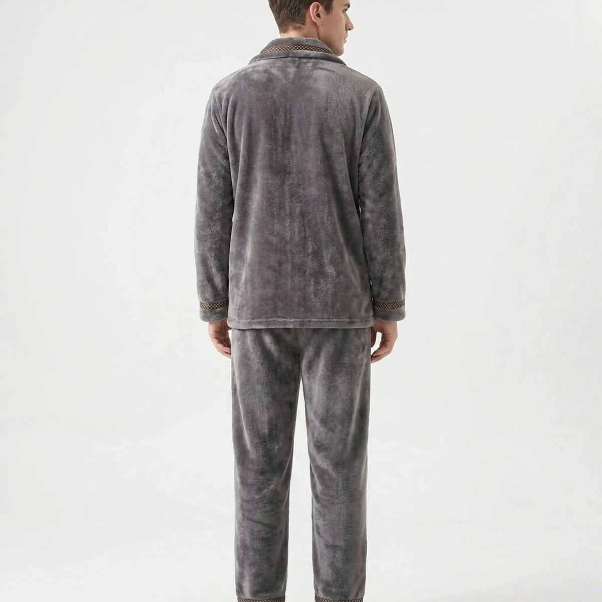 Fleece Pyjama Herren mit Kragen | Knopfleiste | 7 Varianten