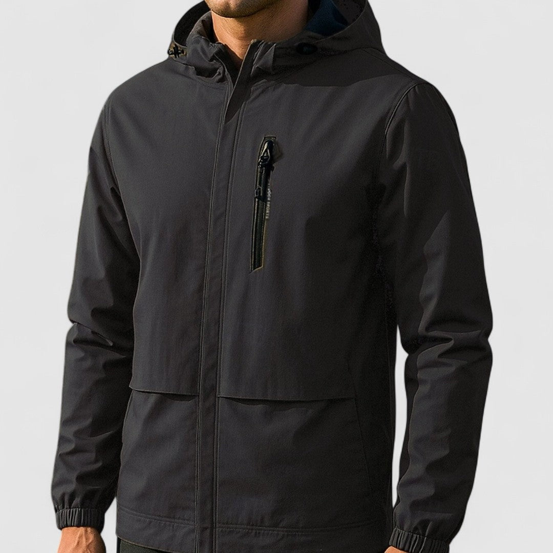 Kurze Regenjacke Herren | Kapuze | Wasserdicht | Brusttasche
