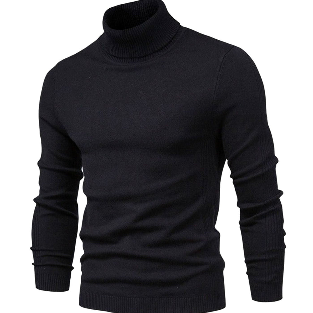 Slim Fit Rollkragenpullover Herren | Feinstrick | Rippkragen
